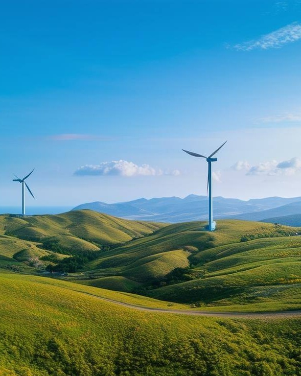 wind turbines on a beautiful landscape-1
