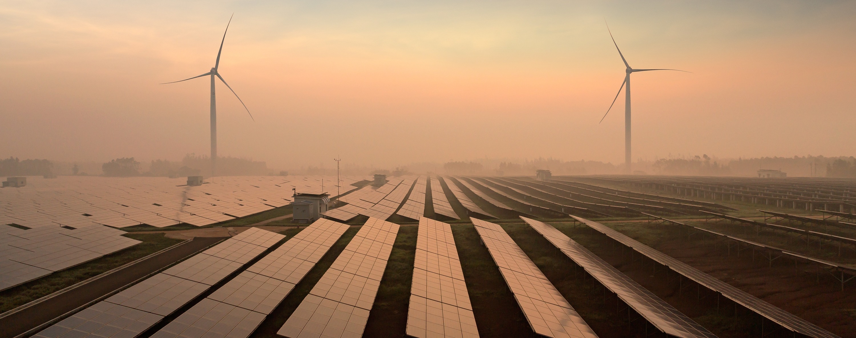 wind turbines and solar panels